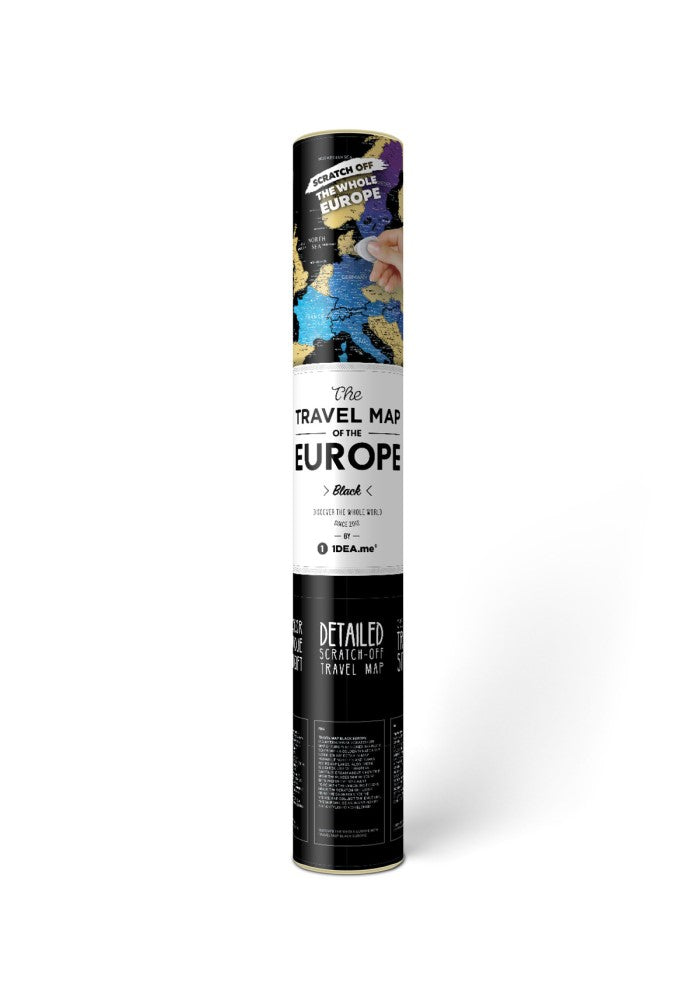 Evrópukort - Travel Map Black Europe