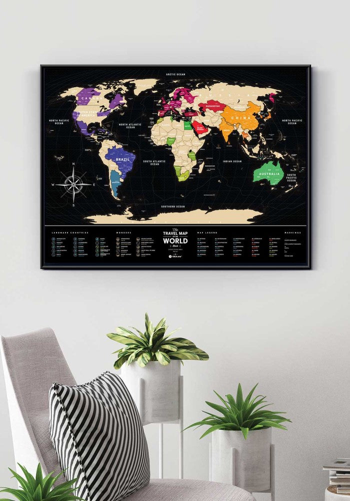 Heimskort - Travel Map Black World