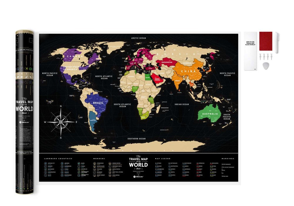 Heimskort - Travel Map Black World